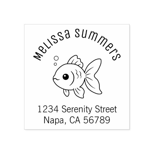 Goldfish Arch Address Rubberstempel (Afrduk)