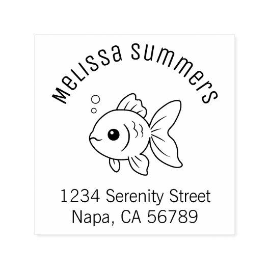 Goldfish Arch Address Zelfinktende Stempel (Design)