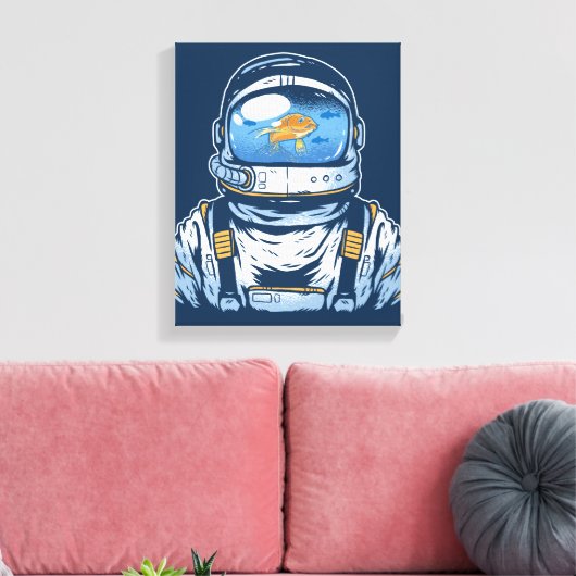 Goldfish Astronaut Canvas Afdruk (Insitu (Woonkamer))