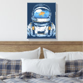Goldfish Astronaut Canvas Afdruk (Insitu (Slaapkamer))