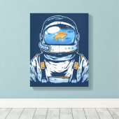 Goldfish Astronaut Canvas Afdruk (Insitu (Houten vloer))