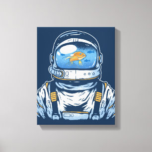 Goldfish Astronaut Canvas Afdruk