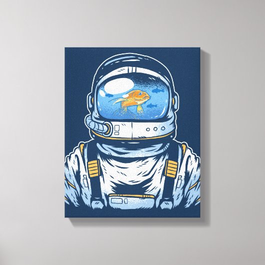 Goldfish Astronaut Canvas Afdruk (Voorkant)