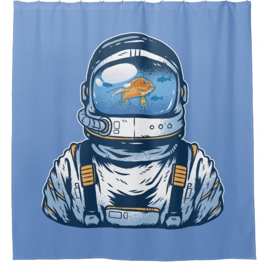 Goldfish Astronaut Douchegordijn (Voorkant)
