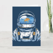 Goldfish Astronaut, German Birthday Kaart (Voorkant)