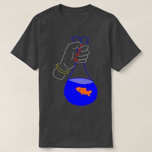 Goldfish Bag Neon Illustratie Gift T-shirt (Design voorkant)