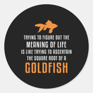 Goldfish Betekenis van goudvis (goudvis) in het aq Ronde Sticker