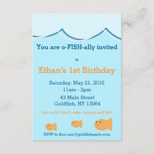 Goldfish Birthday Party Invitation Kaart