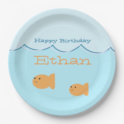 Goldfish Birthday Party Paper Borden Papieren Bordje (Voorkant)
