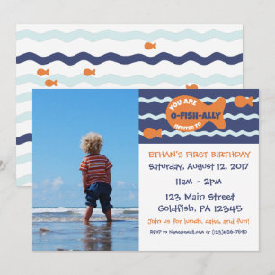 Goldfish Birthday Photo Party Invitation Kaart