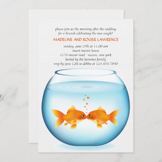 Goldfish Bowl Post Wedding Brunch Uitnodiging (Voorkant / Achterkant)