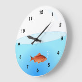 Goldfish Bowl Wall klok met cijfers (Hoek)