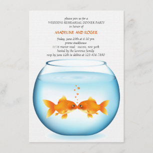 Goldfish Bowl Wedding Rehearsal Dinner Invitation Kaart