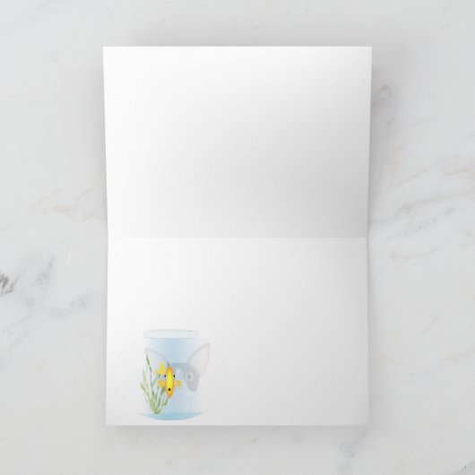 Goldfish Bowl Wenskaart Bedankkaart (Binnen)