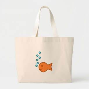Goldfish Bubbles Grote Tote Bag