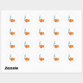Goldfish Bubbles Ronde Sticker (Vel)