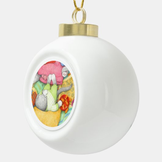 GOLDFISH CRACKERS KAT keramische bal Ornament (Rechts)