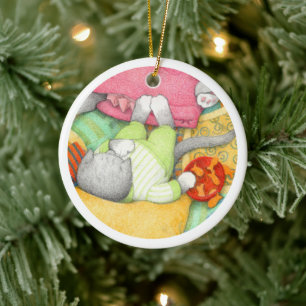 GOLDFISH CRACKERS KAT keramische cirkel Ornament