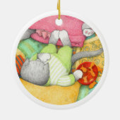 GOLDFISH CRACKERS KAT keramische cirkel Ornament (Achterkant)