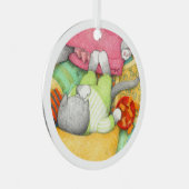 GOLDFISH CRACKERS KAT Metal Circle Ornament (Voorkant Rechts)