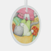 GOLDFISH CRACKERS KATTEN glazen cirkel Ornament (Voorkant Rechts)