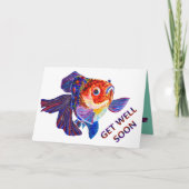 Goldfish design "get soon soon" wenskaart kaart (Voorkant)