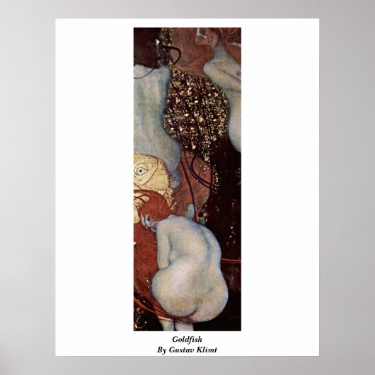Goldfish door Gustav Klimt Poster (Voorkant)
