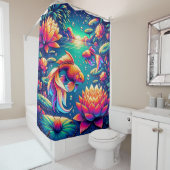 Goldfish en Lotus Serenity Art Douchegordijn (In situ)