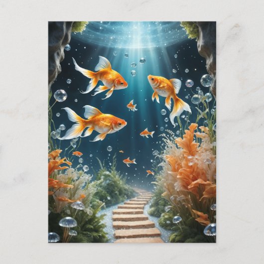 Goldfish Fantasy Briefkaart (Voorkant)