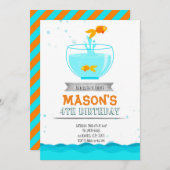 Goldfish-feestuitnodiging Kaart (Voorkant / Achterkant)