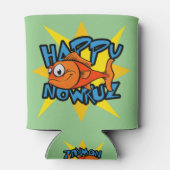 Goldfish glimlachend Sun Persian Nieuwjaar Nowruz Blikjeskoeler (Achterkant)