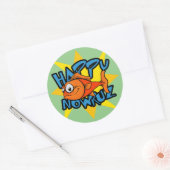Goldfish glimlachend Sun Persian Nieuwjaar Nowruz Ronde Sticker (Envelop)