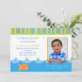 Goldfish Gold Fish Birthday Party Invitation Kaart (Staand voorkant)