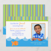 Goldfish Gold Fish Birthday Party Invitation Kaart (Voorkant / Achterkant)