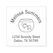 Goldfish in a Fish Tank Arch Address Zelfinktende Stempel (Design)