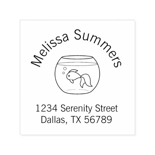 Goldfish in a Fish Tank Arch Address Zelfinktende Stempel (Design)