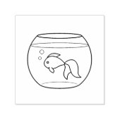 Goldfish in a Fish Tank Zelfinktende Stempel (Design)