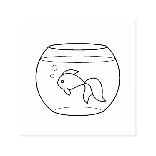 Goldfish in a Fish Tank Zelfinktende Stempel (Design)
