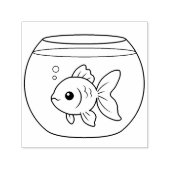 Goldfish in a Fish Tank Zelfinktende Stempel (Design)
