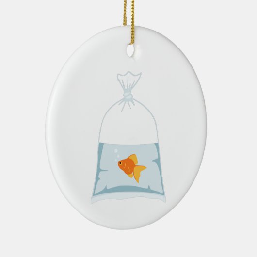Goldfish in Bag Keramisch Ornament (Rechts)