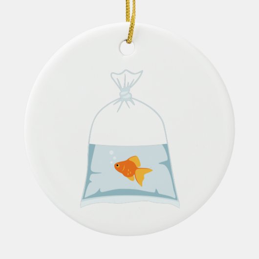 Goldfish in Bag Keramisch Ornament (Voorkant)