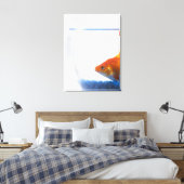 Goldfish in bowl op witte achtergrond canvas afdruk (Insitu (Slaapkamer))