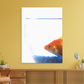 Goldfish in bowl op witte achtergrond canvas afdruk (Insitu (Woonkamer))
