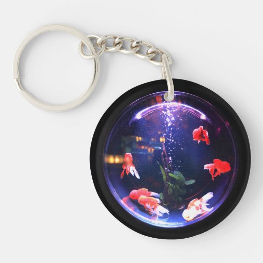 Goldfish in een aquarium van de viskuit sleutelhanger (Voorkant)