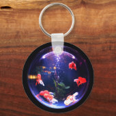 Goldfish in een aquarium van de viskuit sleutelhanger (Voorkant)