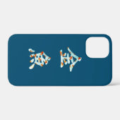 Goldfish in "Kingyo" Chinese karakters (blauw) Bar Case-Mate iPhone Case (Achterkant (horizontaal))