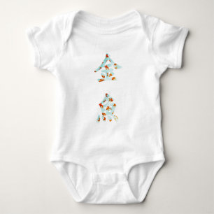 Goldfish in "Kingyo" Chinese karakters (blauw) Romper