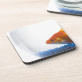 Goldfish in kom op witte achtergrond onderzetter (Linkerzijde)