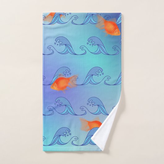 Goldfish in the Waves Bad Handdoek (Handdoek)