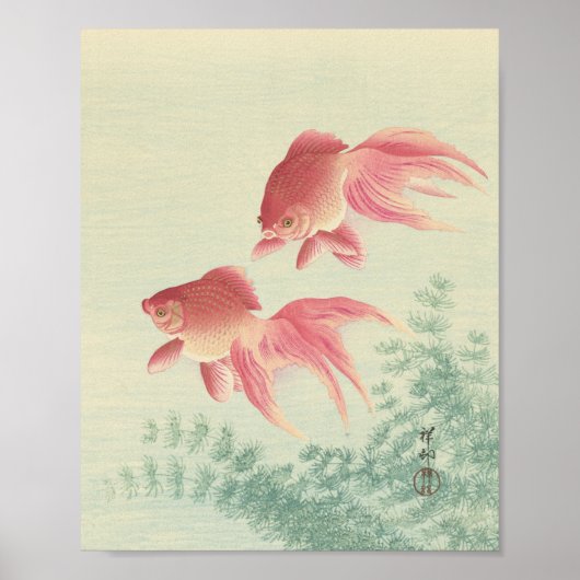 Goldfish  Japanse Woodblock Print (Voorkant)